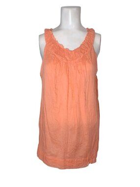 Talbots Cotton Crinkle Ruffle Sleeveless Top 12 Summer Breathable Breathable